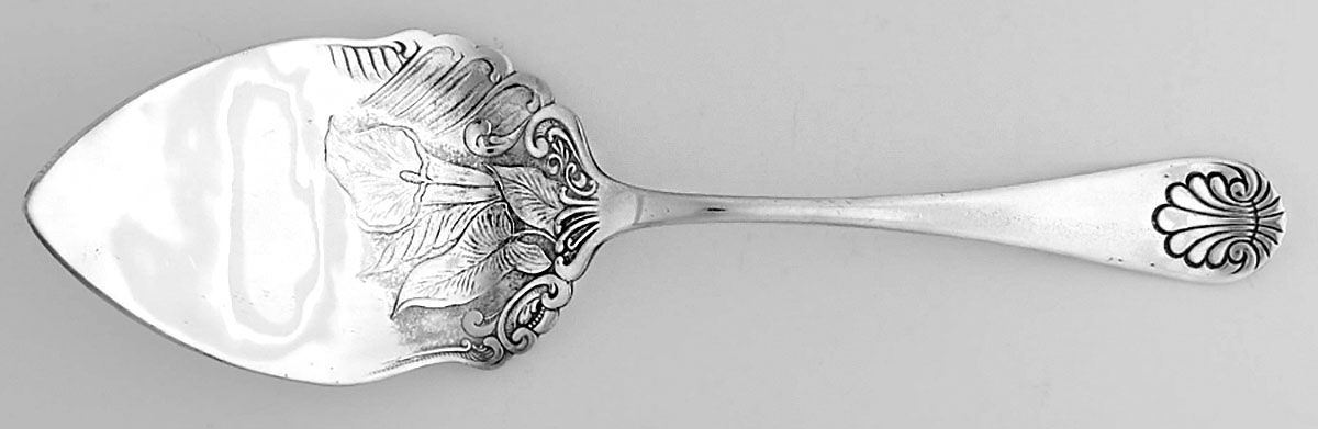 Shell (Silverplate, 1890) Large Solid Pie Knife by International Silver-1