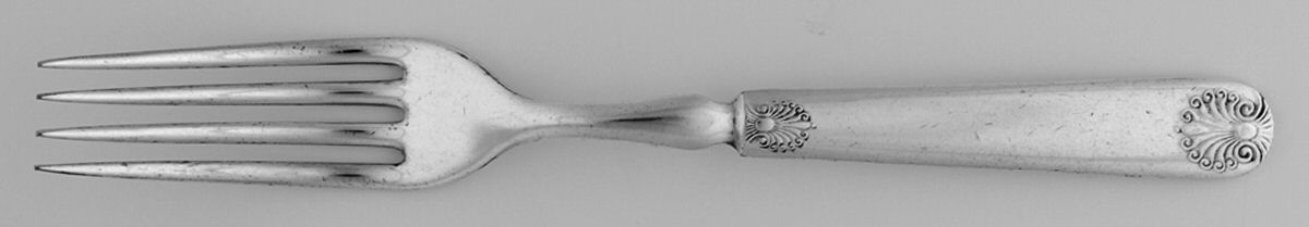 Shell (Silverplate, 1860) Indented Solid Handled Fork by International Silver-1