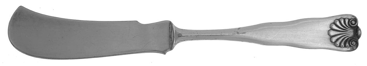 Shell (Silverplate 1886) Flat Handle Butter Spreader by International Silver-1
