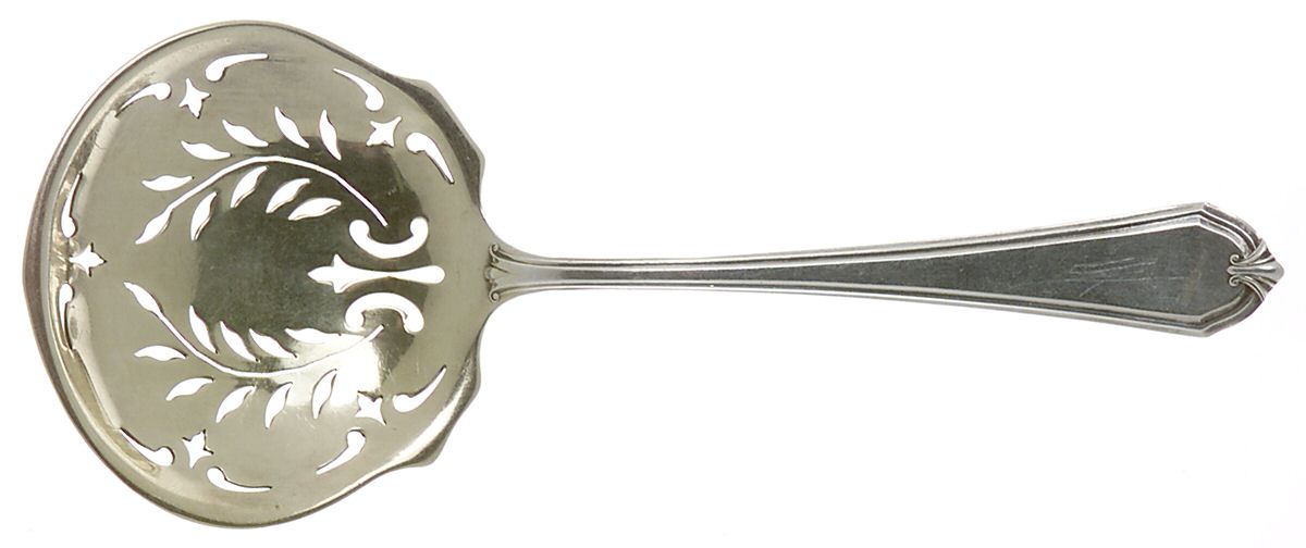 Shirley (Sterling, 1910) Solid Bon Bon Spoon with Pierced Bowl by International Silver-1