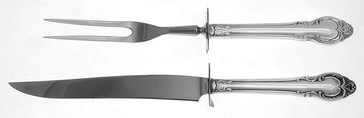 Silver Fashion (Silverplate, 1957) Small Stainless Blade 2-Piece Steak Carving Set by International Silver-1