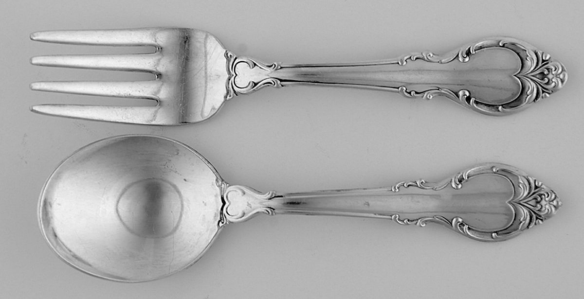 Silver Fashion (Silverplate, 1957) 2 Pc Baby Set (BF, BS) by International Silver-1