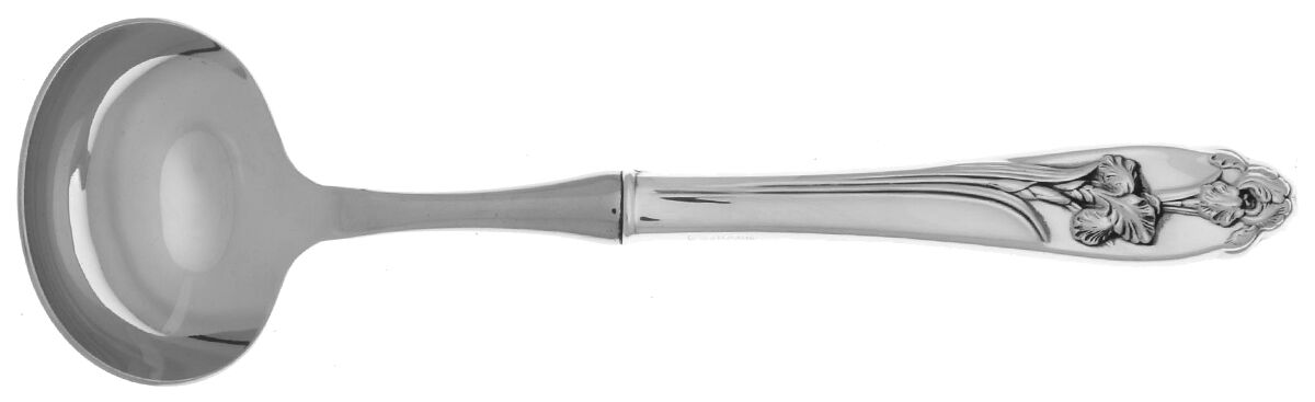 Silver Iris (Sterling, 1955) Hollow Handle Gravy Ladle with Stainless Bowl by International Silver-1