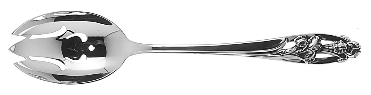Silver Iris (Sterling, 1955) Pierced Tablespoon (Serving Spoon) by International Silver-1