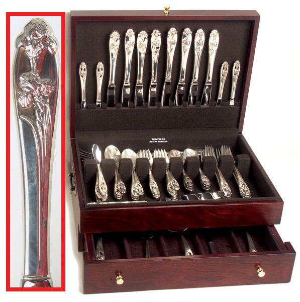 Silver Iris (Sterling, 1955) 55 Piece Set by International Silver-1