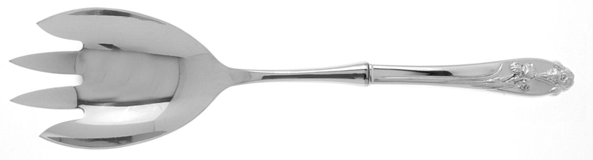 Silver Iris (Sterling, 1955) Salad Serving Fork with Stainless Prongs by International Silver-1