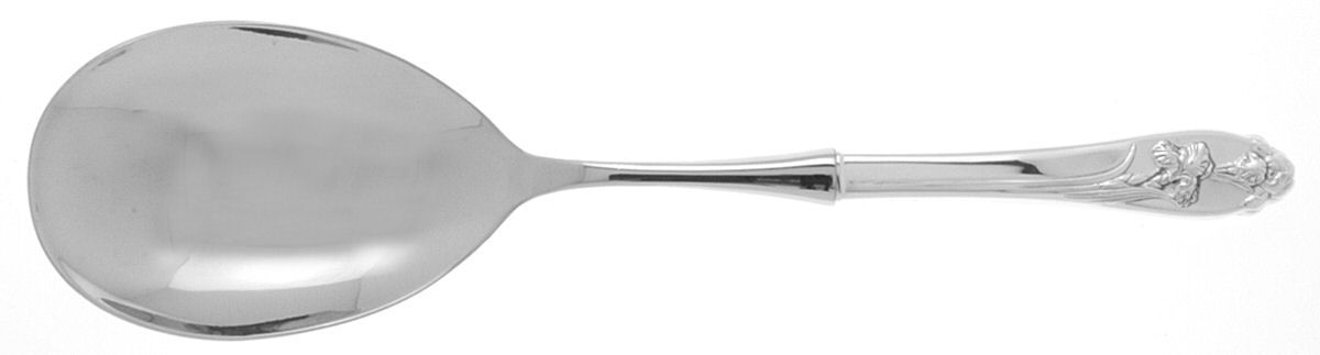 Silver Iris (Sterling, 1955) Salad Servng Spoon with Stainless Bowl by International Silver-1
