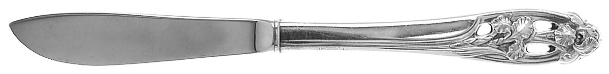 Silver Iris (Sterling, 1955) Modern Hollow Butter Spreader (Stainless) by International Silver-1