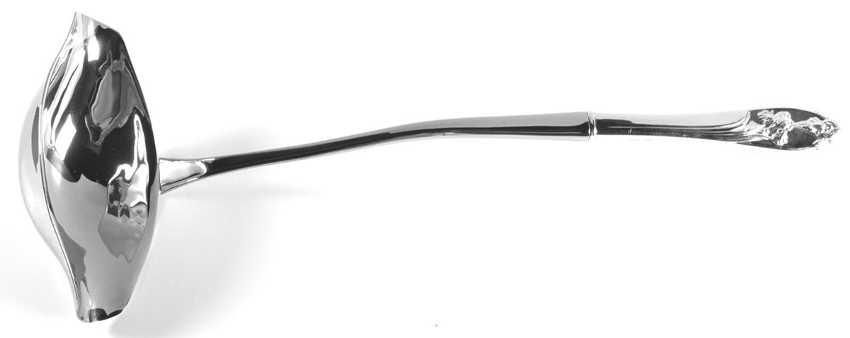 Silver Iris (Sterling, 1955) Punch Ladle with Stainless Bowl by International Silver-1
