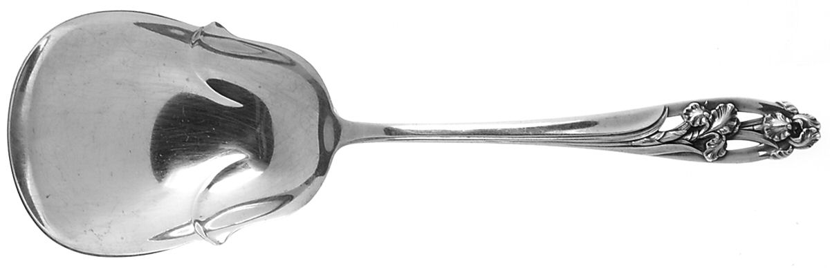 Silver Iris (Sterling, 1955) Solid Smooth Casserole Spoon by International Silver-1