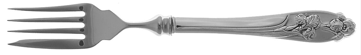Silver Iris (Sterling, 1955) Individual Hollow Fish Fork, Stainless Tines by International Silver-1