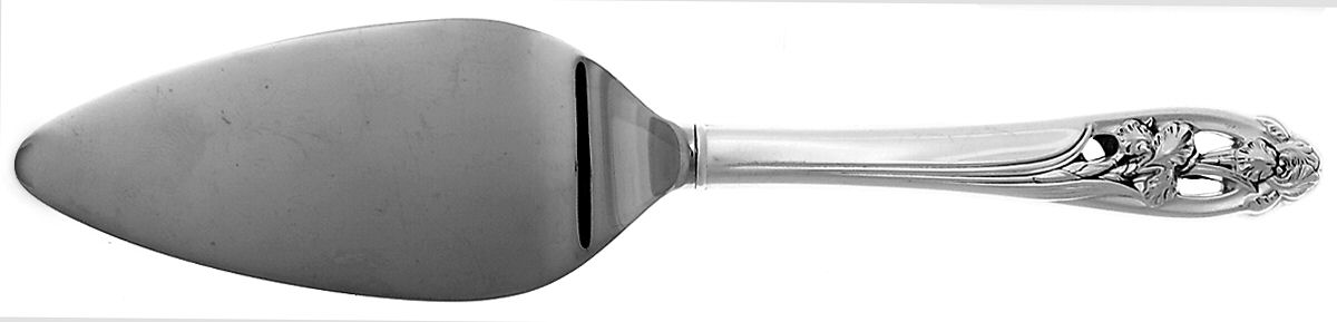 Silver Iris (Sterling, 1955) Cheese Server with Stainless Blade by International Silver-1