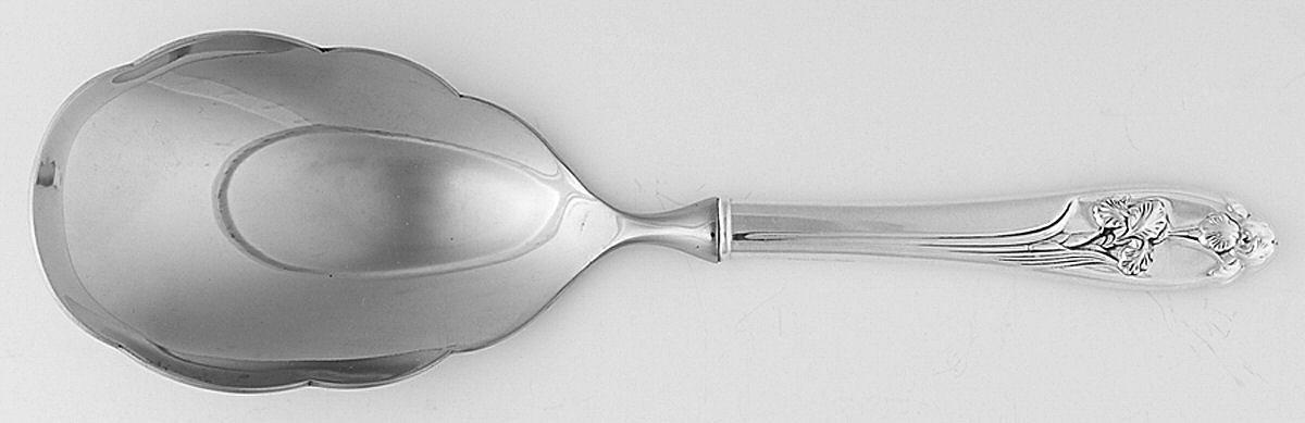 Silver Iris (Sterling, 1955) Smooth Casserole Spoon with Stainless Bowl by International Silver-1
