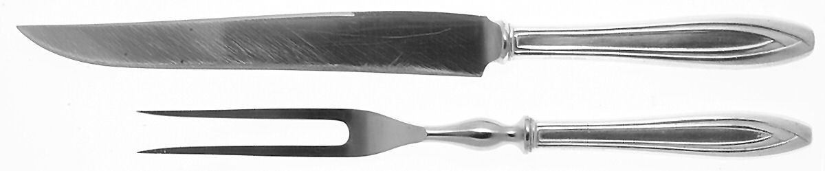 Silhouette (Silverplate, 1930) Small Stainless Blade 2-Piece Steak Carving Set by International Silver-1