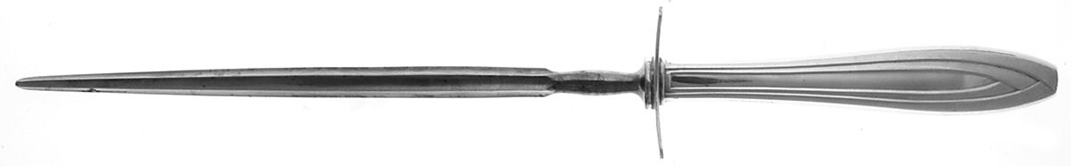 Silhouette (Silverplate, 1930) Large Roast Steel Rod Knife Sharpener by International Silver-1