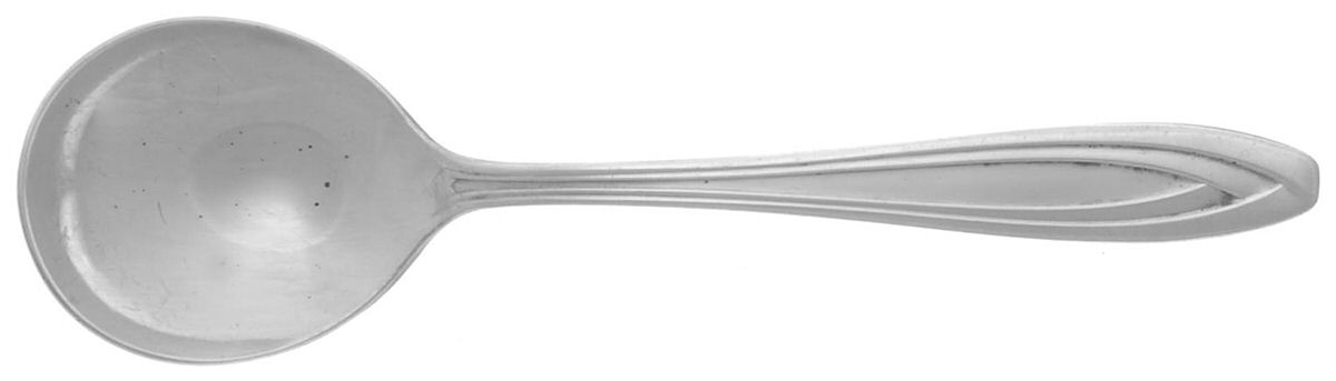 Silhouette (Silverplate, 1930) Round Bowl Soup Spoon (Cream Soup) by International Silver-1