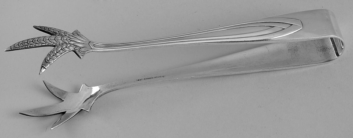 Silhouette (Silverplate, 1930) Large Ice Serving Tongs by International Silver-1