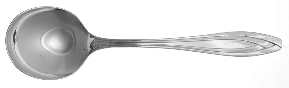 Silhouette (Silverplate, 1930) Monogram Round Bowl Soup Spoon (Gumbo) by International Silver-1
