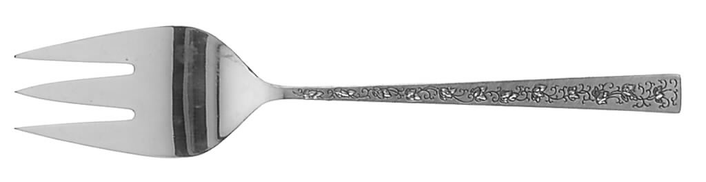 Silver Lace (Silverplate, 1968) Medium Solid Cold Meat Serving Fork by International Silver-1
