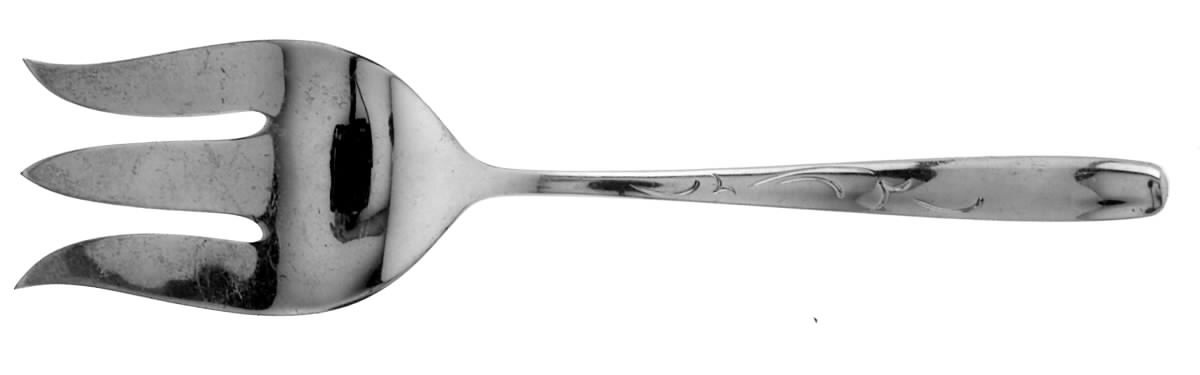 Silhouette (Sterling, 1957) Large Solid Cold Meat Serving Fork by International Silver-1
