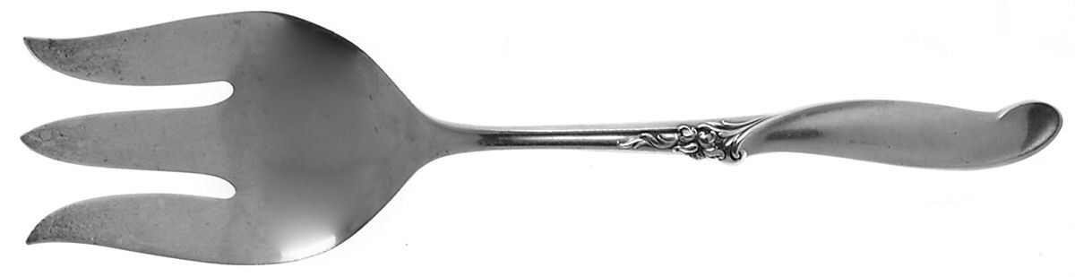 Silver Melody (Sterling, 1955) Medium Solid Cold Meat Serving Fork by International Silver-1