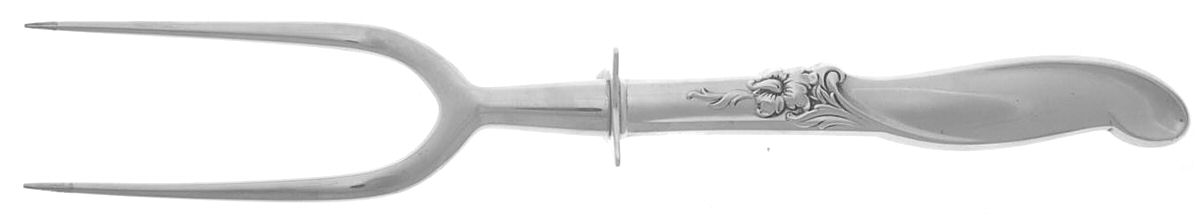 Silver Melody (Sterling, 1955) Small Carving Fork W/Sterling Guard by International Silver-1