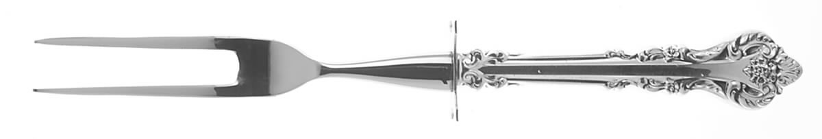 Silver Masterpiece (Sterling, 1970) Small Steak Carving Fork with Stainless Prongs by International Silver-1