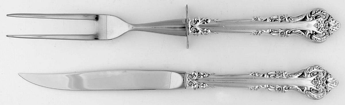 Silver Masterpiece (Sterling, 1970) Small Stainless Blade 2-Piece Steak Carving Set by International Silver-1