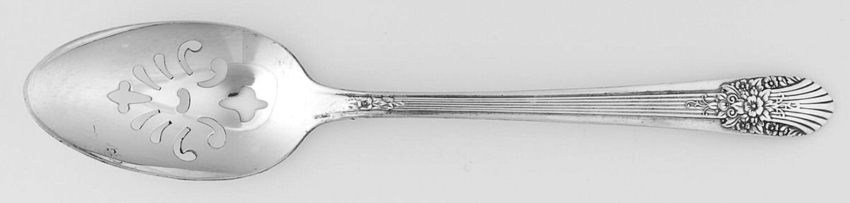 Silver Mist-Marigold (Silverplate, 1935) Pierced Tablespoon (Serving Spoon) by International Silver-1