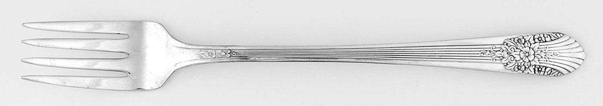 Silver Mist-Marigold (Silverplate, 1935) Grille Fork (Viande) by International Silver-1