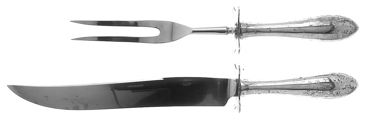 Simplicity (Sterling, 1936) Small Steak 2-Piece Carving Set w/Stainless Blade by International Silver-1