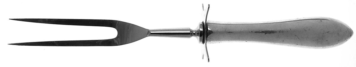 Simplicity (Sterling, 1936) Large Stainless-Prong Roast Carving Fork by International Silver-1