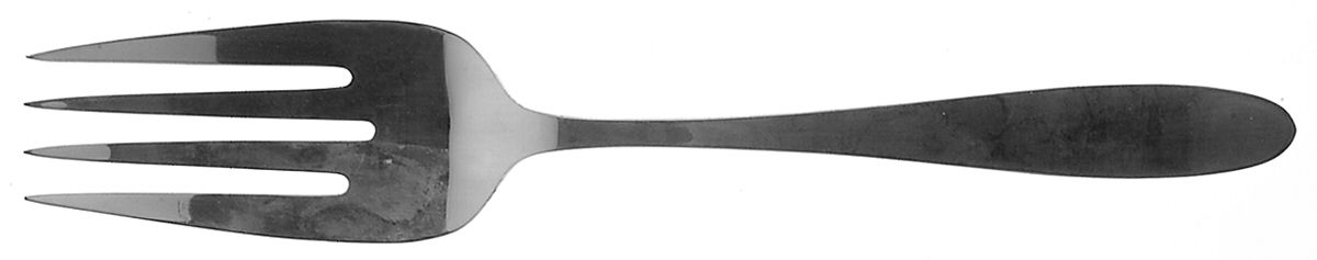 Simplicity (Sterling, 1936) Large Solid Cold Meat Serving Fork by International Silver-1