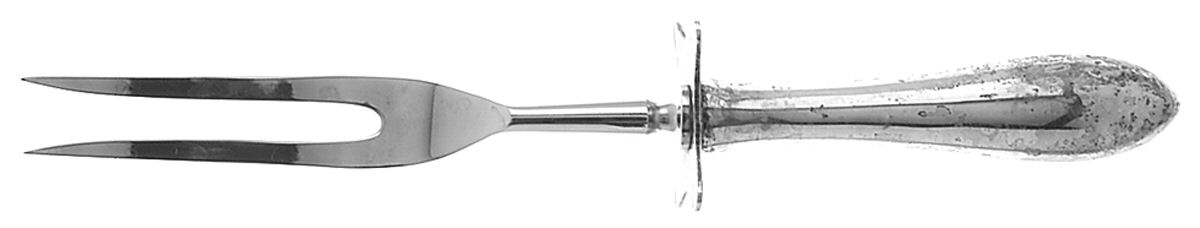 Simplicity (Sterling, 1936) Small Steak Carving Fork with Stainless Prongs by International Silver-1
