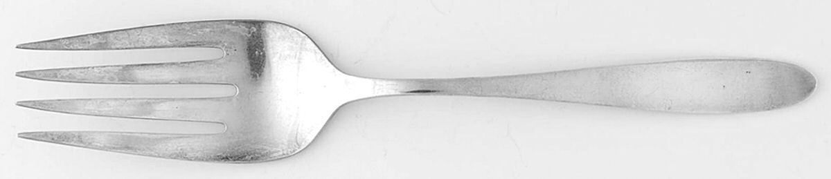 Simplicity (Sterling, 1936) Medium Solid Cold Meat Serving Fork by International Silver-1