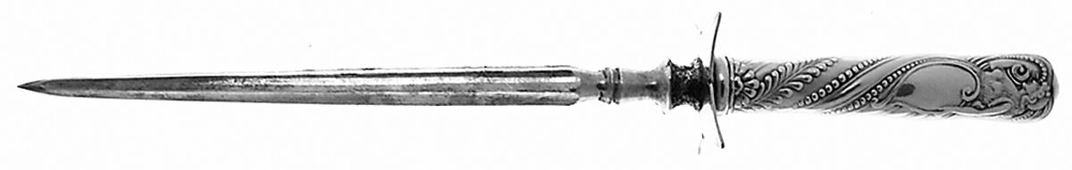 Siren (Silverplate, 1891) Large Roast Steel Rod Knife Sharpener by International Silver-1