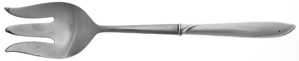 Silver Rhythm (Sterling, 1953) Salad Serving Fork with Stainless Prongs by International Silver-1