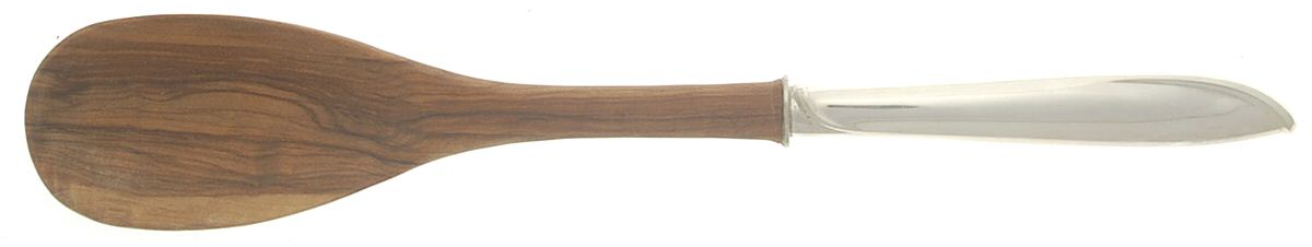 Silver Rhythm (Sterling, 1953) Salad Serving Spoon with Wooden Bowl by International Silver-1