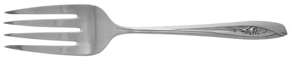 Silver Tulip (Silverplate, 1956) Small Solid Cold Meat Serving Fork by International Silver-1