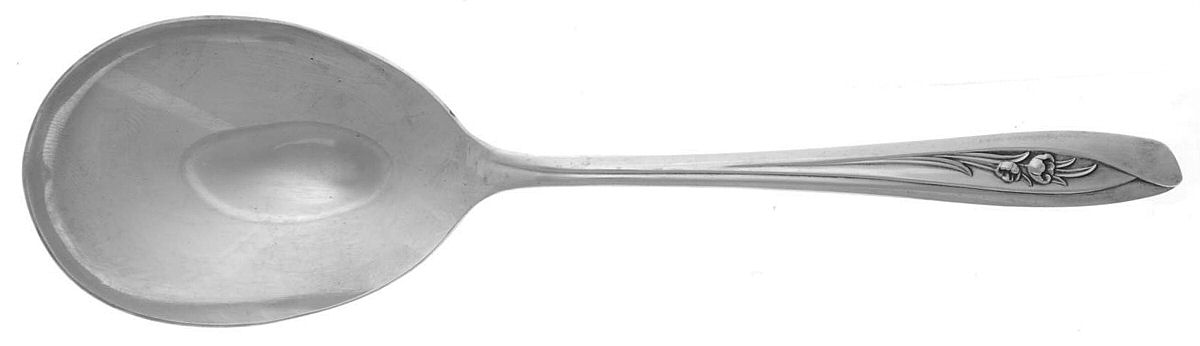 Silver Tulip (Silverplate, 1956) Solid Smooth Casserole Spoon by International Silver-1