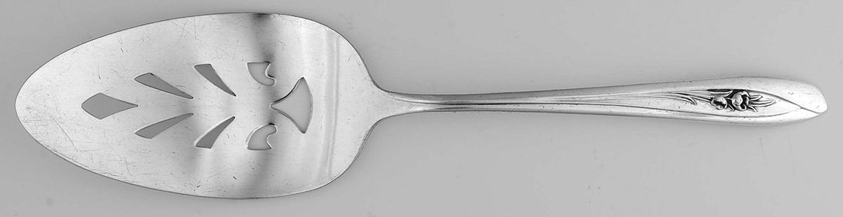 Silver Tulip (Silverplate, 1956) Pierced Solid Pie Server by International Silver-1