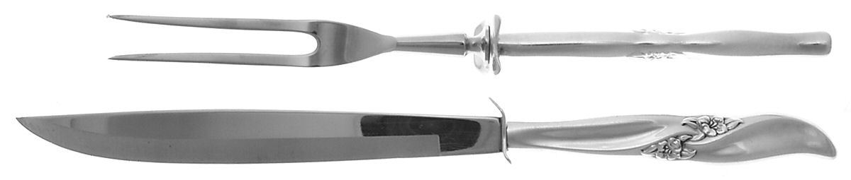 Silver Wind (Silverplate, 1955) Small Stainless Blade 2-Piece Steak Carving Set by International Silver-1