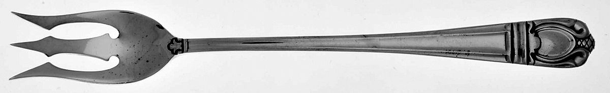 Sonja (Sterling, 1937, No Monograms) Short Handle Pickle/Olive Fork by International Silver-1
