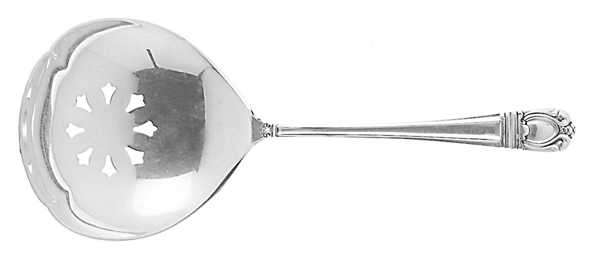 Sonja (Sterling, 1937, No Monograms) Solid Bon Bon Spoon with Pierced Bowl by International Silver-1