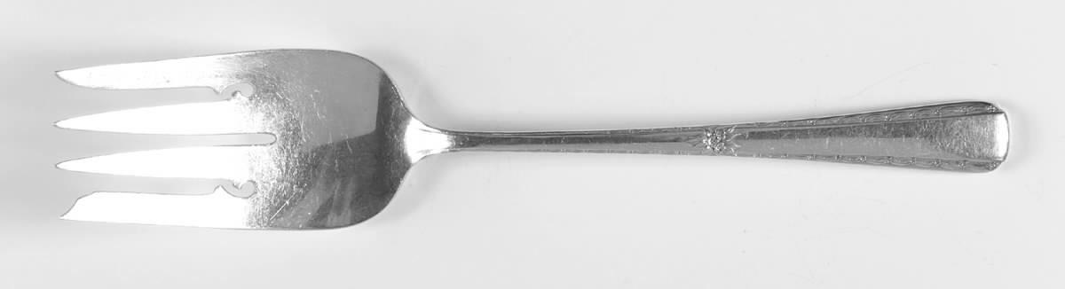 Spring Bouquet (Sterling, 1940) Large Solid Cold Meat Serving Fork by International Silver-1