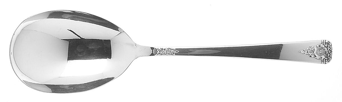 Spring Charm Silver (Silverplate, 1950) Solid Smooth Casserole Spoon by International Silver-1