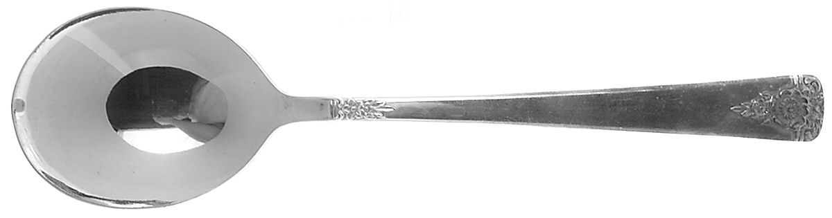 Spring Charm Silver (Silverplate, 1950) Round Bowl Soup Spoon (Gumbo) by International Silver-1