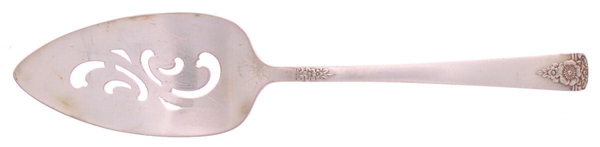 Spring Charm Silver (Silverplate, 1950) Solid Pierced Pie Server by International Silver-1