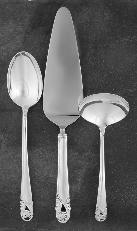 Spring Glory (Sterling, 1942, No Monograms) 3 Piece Completer Set by International Silver-1