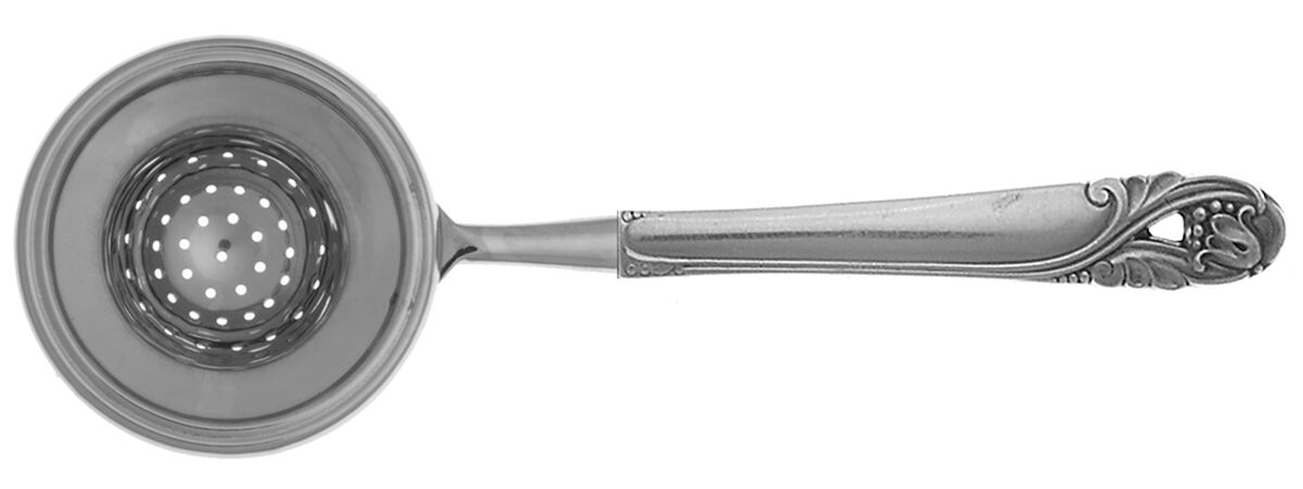 Spring Glory (Sterling, 1942, No Monograms) Tea Strainer Overcup Serving-Stainless Bowl HC by International Silver-1